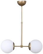 Lampa wisząca w biało-złotym kolorze ze szklanym kloszem ø 15 cm Seagull – Squid Lighting