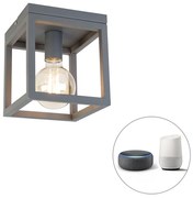Inteligentna lampa sufitowa w stylu industrialnym ciemnoszara w komplecie z WiFi G95 - Cage Nowoczesny Oswietlenie wewnetrzne