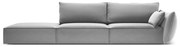 Jasnoszara aksamitna sofa prawostronna 264 cm Vanda – Mazzini Sofas
