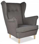 Fotel uszak ARI skandynawski Family Meble szary siwy wygodny design