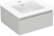 Mexen Rivel szafka łazienkowa 50 cm z umywalką Otis, 1 szuflada, ryflowana , szara mat/biała mat - 91A20-05023-1-BF62-W18M01