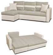 Narożnik Figo rozkładany z funkcją spania rogówka Family Meble beżowy