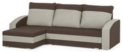 Narożnik kanapa z funkcją spania KING Brązowy/Beżowy