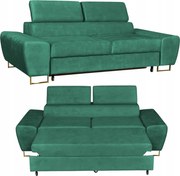 Sofa kanapa Bosso salon Family meble zielona welur reg zagłówek