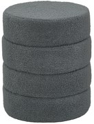 HOMCOM Hoker, okrągły, polarowy, stalowa rama, do 120kg, Φ40x45H cm, Ciemnoszary