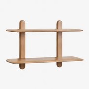 Półka Ścienna Z Drewna Veleta Drewno Mango & ↔︎ 80 Cm & 2 Półki - Sklum
