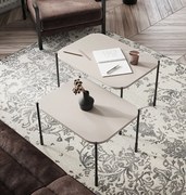 Stolik kawowy Sonatia 60 cm prostokątny na metalowych nogach - kaszmir