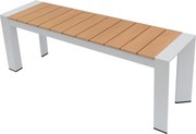 Ławka ogrodowa aluminiowa dł. 130 cm - Jasny naturalny i biały - NYROS od MYLIA