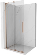 Mexen Velar L ścianka prysznicowa rozsuwana Walk-in 90 x 200 cm, transparent 8 mm, miedź szczotkowana - 871-090-003-03-65