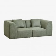 Sofa Modułowa Tapicerowana Cardea 2-częściowa Bouclé Salvia Zieleń - Sklum