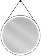 Mexen Reni lustro łazienkowe podświetlane, okragłes 80 cm, LED 6000K, antypara, rama czarna - 9812-080-080-611-70
