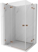 Mexen Lunar Duo kabina prysznicowa uchylna lewa 75 x 70 cm, transparent, różowe złoto - 834-075L-070P-60-00