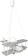 Szaro-biały żyrandol dla dzieci samolot - 4X S198 H1-C59
