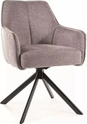 Krzesło tapicerowane NOTTI BREGO szare obracane