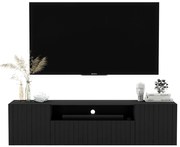 Czarna lamelowa ścienna szafka rtv B6-A95