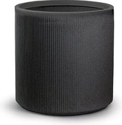 Okrągły, cylindryczny wazon z żywicy do roślin doniczkowych i ogrodowych, Modigliani Grey, 36x35 cm