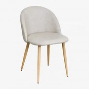 Zestaw 2 Krzeseł Jadalnych Kana Obitych Skórą Ekologiczną Iron & Natural Wood - Sklum