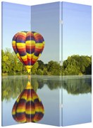 Parawan - Balon na ogrzane powietrze nad jeziorem (126x170 cm)