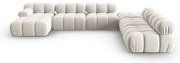 Beżowy aksamitny narożnik modułowy (prawostronny/w kształcie litery U) Bellis – Micadoni