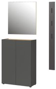 Antracytowy zestaw do przedpokoju w dekorze dębu 104x200x33 cm Alviano – Germania