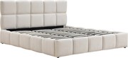 Łóżko ze skrzynią 160 x 200 cm – Tkanina – Beżowe - DILUDO