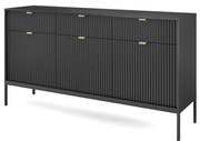 Komoda MILONA 3D3S 154 cm czarna mat PIASKI Meble