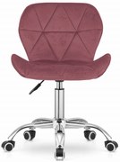 Krzesło obrotowe AVOLA aksamit - ciemny róż