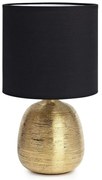 Lampa stołowa w czarno-złotym kolorze z tekstylnym kloszem (wysokość 37,5 cm) Oscar – Markslöjd