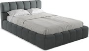 Łóżko 160 x 228 - z tkaniny szenilowej - grafitowy - NALU