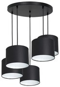 Lampa wisząca ARDEN 5xE27/60W/230V czarno-biała na linkę