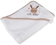 Biały bawełniany ręcznik dziecięcy z kapturem 75x75 cm Forest – Bébé Douceur