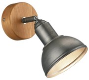 Ciemnoszaro-naturalna lampa punktowa 11x18 cm Delhi – Trio