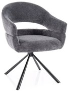 Krzesło z podłokietnikami BORGO ciemny szary obrotowe SIGNAL