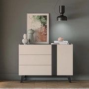 Komoda FREYA 04 1D3S 120 kaszmirowa/czarna ML MEBLE