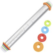 Wałek do ciasta z regulacją grubości, stal nierdzewna