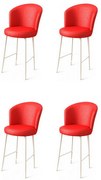Zestaw krzeseł barowych Uras Red and White, 4 szt., 4 szt.