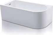 Narożna wanna - 240L -170 x 75 x 58cm - Biały - Narożnik lewostronny - ANIKA