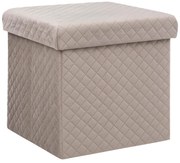 Pufa składana ze schowkiem, 31 x 30 x 31 cm, welurowa