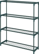 Outsunny Stojak na rośliny, stojak na kwiaty z 4 poziomami, stojak na rośliny do ogrodu, balkonu, stal, ciemnozielony, 89 x 28 x 107 cm