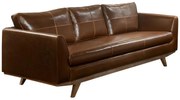 Kanapa 3-osobowa z postarzanej skóry ALEGAN - Kolor: brązowy