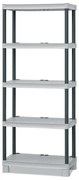 Plastikowy regał z szarymi półkami, 1750x700x350 mm