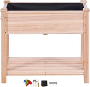 33,9 x 18,1 x 30 Cali Drewniana Podniesiona Doniczka na Kwiaty SucceBuy, Warzywa, Zioła