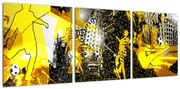 Obraz - Piłka nożna w wielkim mieście (z zegarem) (90x30 cm)