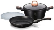 Czarny garnek i patelnia z pokrywką C0-W38