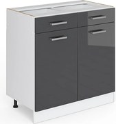 Szafka dolna do kuchni antracyt wysoki połysk 80x46x81.6 r-line