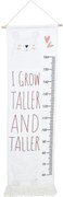 Miarka wzrostu na ścianę płócienna z frędzlami, do 160 cm wzrostu, 40 x 140 cm