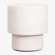 Okrągła Szafka Nocna Ø45 Cm Z Cementu Selara Biała - Sklum