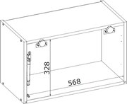 Kuchenna szafka modułowa wisząca okapowa BELLA GO-60/36 antracyt mat