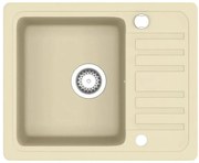 Beżowy prostokątny zlewozmywak z granitu F1-R15