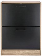 Dwukomorowa nowoczesna szafka na buty czarny naturalny + Z5-L14